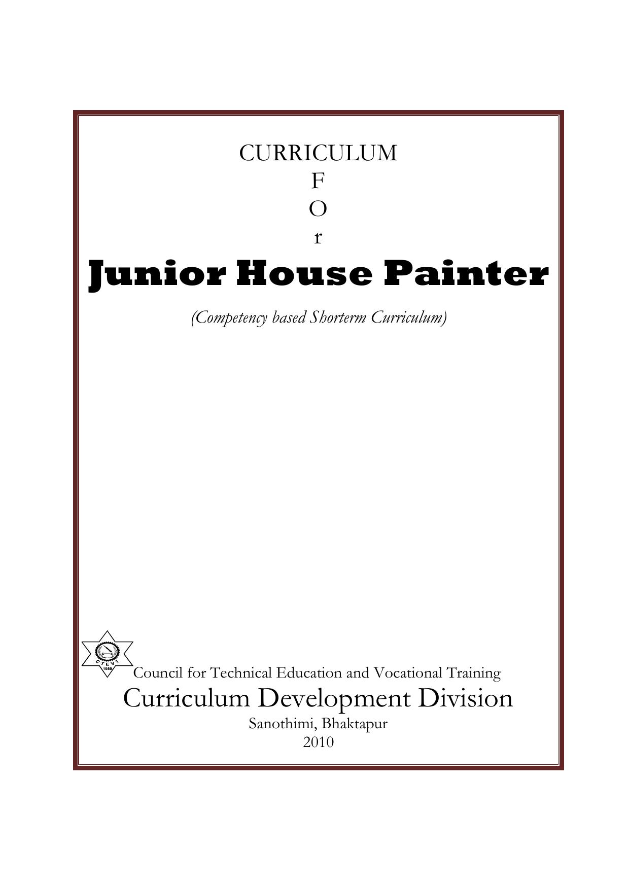 Junior House Painter, 2010